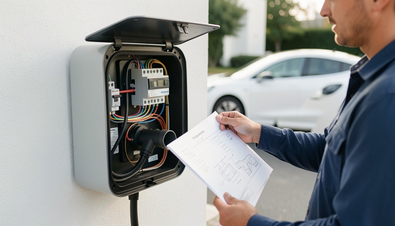 Schéma d’une borne de recharge pour voiture électrique